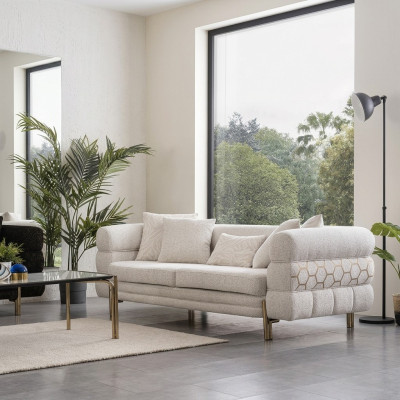 Weißer Dreisitzer Luxus 3-Sitzer Wohnzimmer Designer Sitzmöbel Sofas