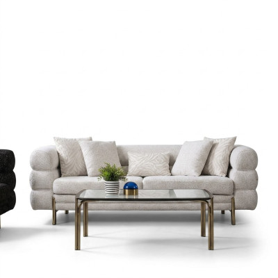Weißer Dreisitzer Luxus 3-Sitzer Wohnzimmer Designer Sitzmöbel Sofas