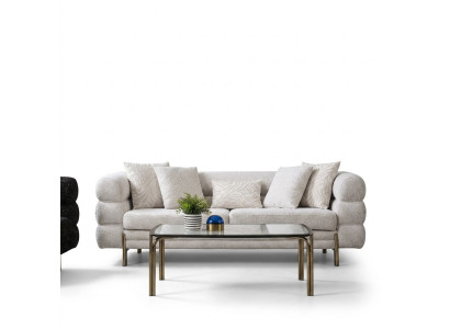 Weißer Dreisitzer Luxus 3-Sitzer Wohnzimmer Designer Sitzmöbel Sofas