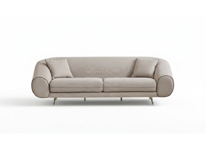 Moderne Beige Couch Wohnzimmer 3-Sitzer Luxus Polster Designer Sofas
