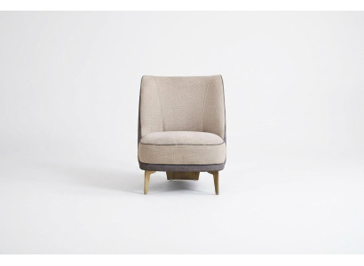 Beiger Sessel Wohnzimmer Möbel Edler Polstersessel Designer 1-Sitzer 