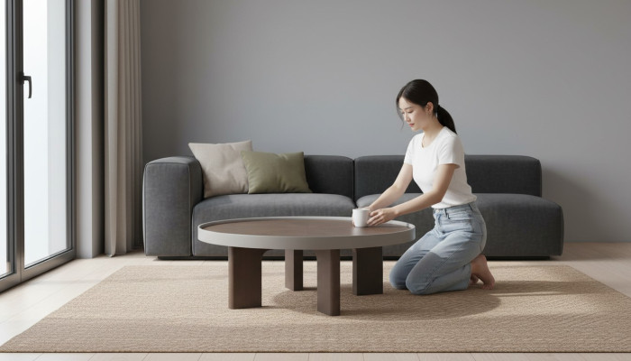 Moderner Runder Couchtisch Designer Braune Couchtische Wohnzimmer Tisch