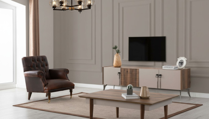 Wohnzimmer Designer Set Luxus Couchtisch Moderner TV-Schrank 3tlg Neu