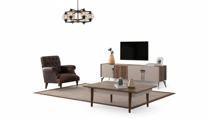 Wohnzimmer Designer Set Luxus Couchtisch Moderner TV-Schrank 3tlg Neu