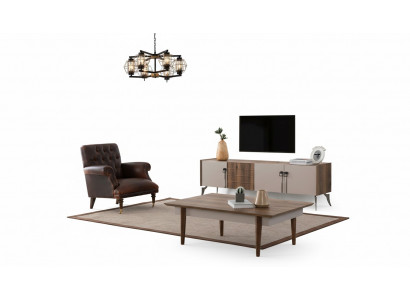 Wohnzimmer Designer Set Luxus Couchtisch Moderner TV-Schrank 3tlg Neu