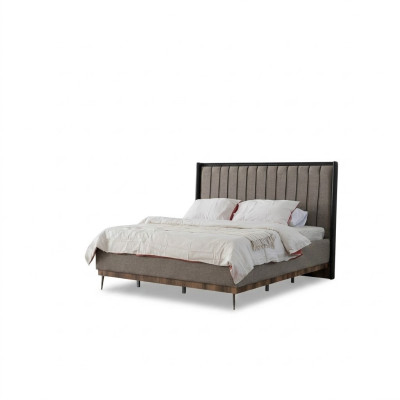 Graues Schlafzimmer Bett Designer Holzgestell Edle Textilbetten Betten