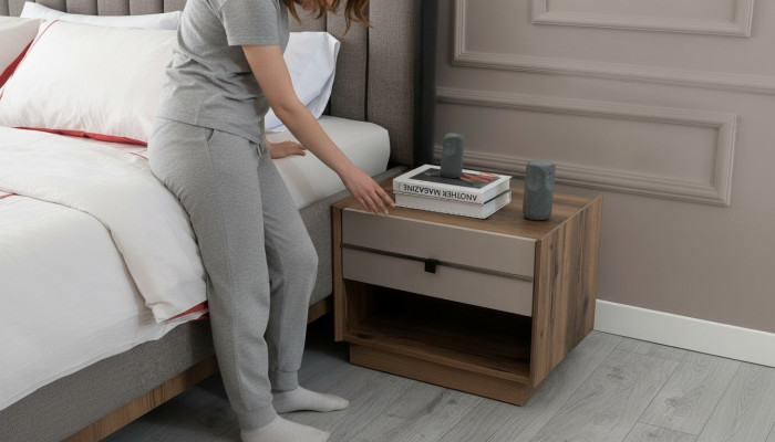 Brauner Schlafzimmer Nachttisch Stilvolle Nachttische mit Schubladen Neu