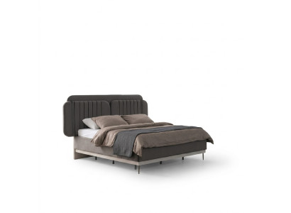 Graues Doppelbett Moderne Schlafzimmer Möbel Luxus Betten Holzgestell