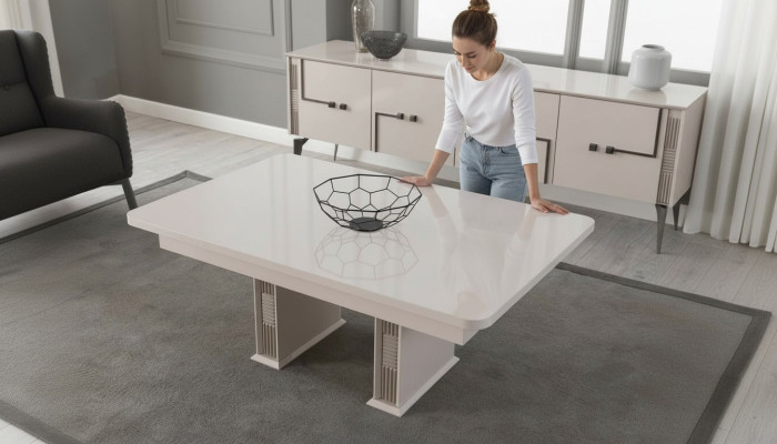 Weißer Couchtisch Wohnzimmer Holztische Luxus Möbel Designer Tische