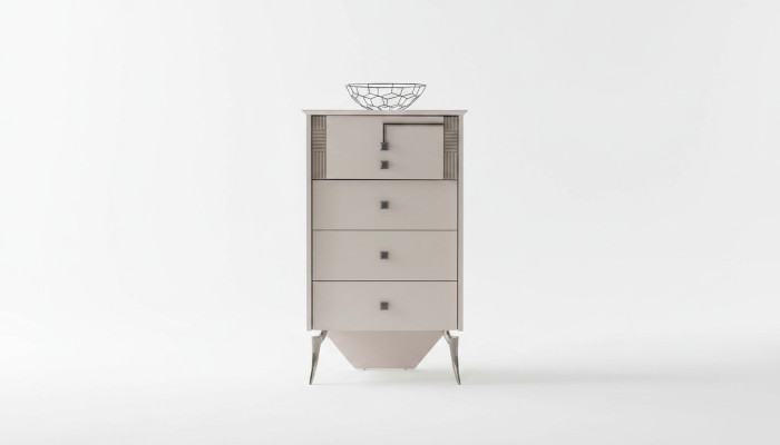 Wohnzimmer Weiße Kommode 4x Schubladen Holzkommode Holzschrank Möbel