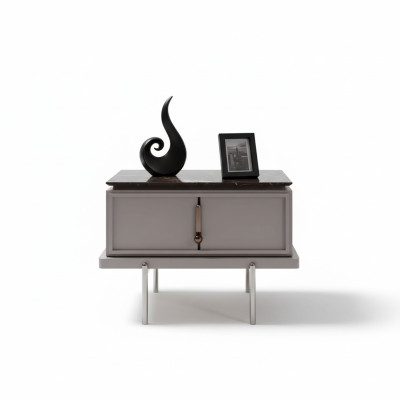 Brauner Nachttisch Stilvolle Schlafzimmer Holzmöbel Designer Möbel Neu