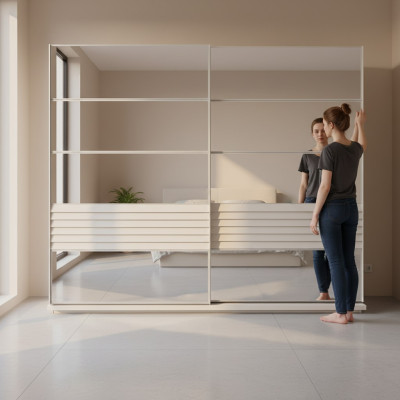 Designer Grauer Kleiderschrank Holzschrank Schlafzimmer Luxus Schränke