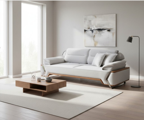Designer Weißes Sofa Luxus Wohnzimmer Couch Polster 3-Sitzer Neuer 3-er