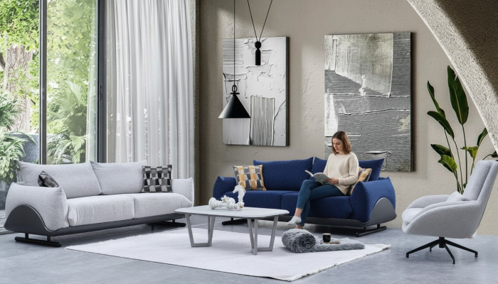 Wohnzimmer Sofagarnitur Designer 3-Sitzer Luxus Sessel 3-er Couch 3tlg