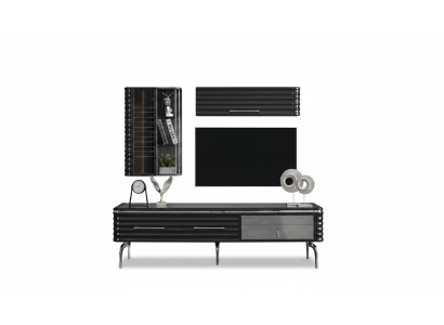 Modernes Wohnzimmer Set Designer TV-Schrank Luxus 2x Wandschränke 3tlg