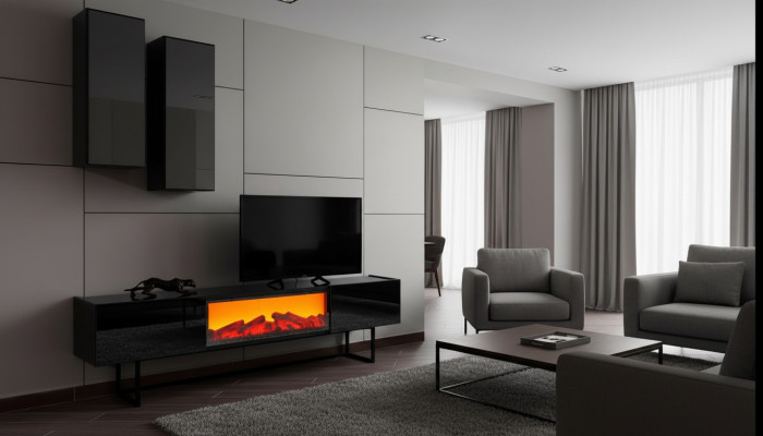 Modernes Wohnzimmer Set Luxuriöser TV-Schrank mit 2x Wandschränken 3tlg
