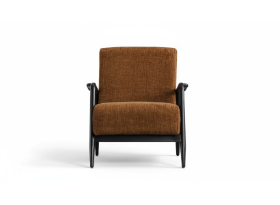 Brauner Wohnzimmer Sessel Lounge Einsitzer Stoffsessel Textil Möbel Neu