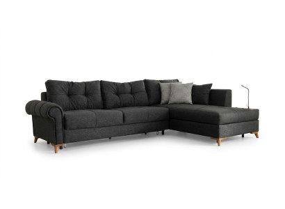 Schwarzes Ecksofa Moderne L-Form Couch Wohnzimmer Polster Eckcouch Neu
