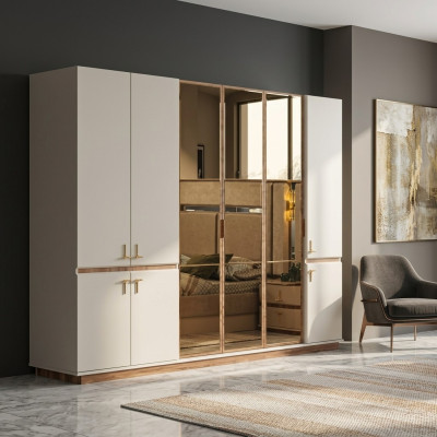 Weißer Moderner Kleiderschrank Schlafzimmer Schränke Luxus Holz Möbel