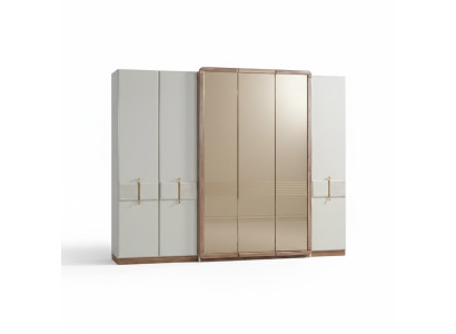 Weißer Kleiderschrank Designer Holz Schrank Schlafzimmer Glasschrank