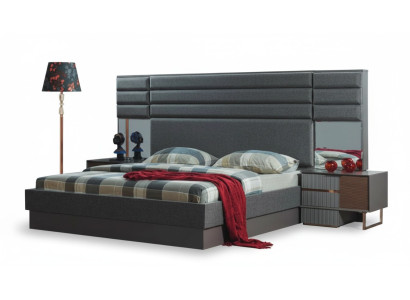 Schlafzimmer Einrichtung Luxus Doppelbett Designer Nachttische 3tlg Set