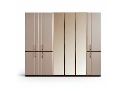 Beiger Kleiderschrank Luxus Schrank 6-türiger Schlafzimmer Schrank Neu