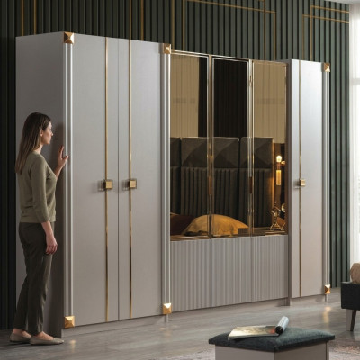 Designer Kleiderschrank Schlafzimmer Luxuriöse Schränke Stil Holzmöbel
