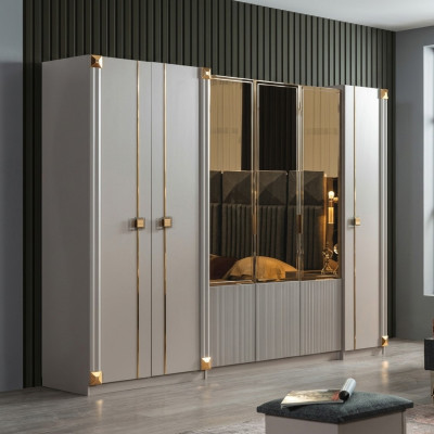 Designer Kleiderschrank Schlafzimmer Luxuriöse Schränke Stil Holzmöbel