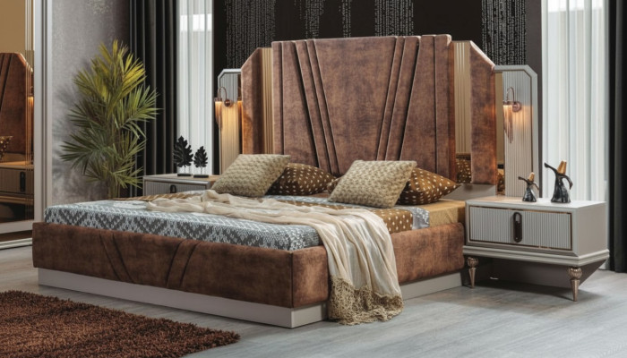 Beige Betten Luxus 2x Nachttische Schlafzimmer Designer Möbel 2tlg Set