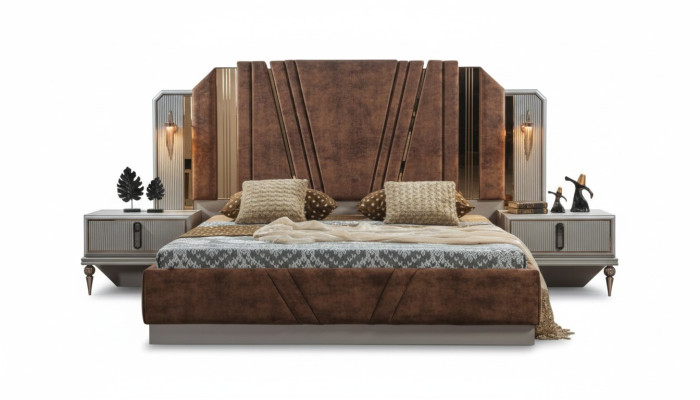 Beige Betten Luxus 2x Nachttische Schlafzimmer Designer Möbel 2tlg Set