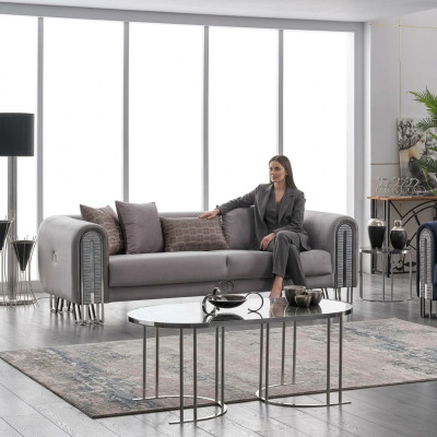Sofa Luxus Textil Wohnzimmer Dreisitzer 3 Sitz Möbel Couch 240cm Stoff