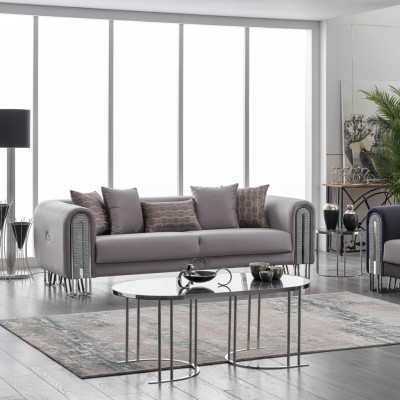 Sofa Luxus Textil Wohnzimmer Dreisitzer 3 Sitz Möbel Couch 240cm Stoff