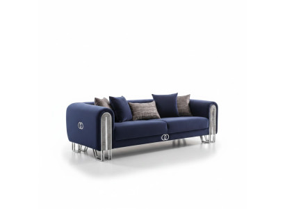 Luxus Couch Polster Möbel Wohnzimmer Couchen Blaue 240cm Dreisitzer