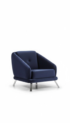 Sessel Luxus Wohnzimmer Modern Design Textil Möbel Luxus Sitz Blau