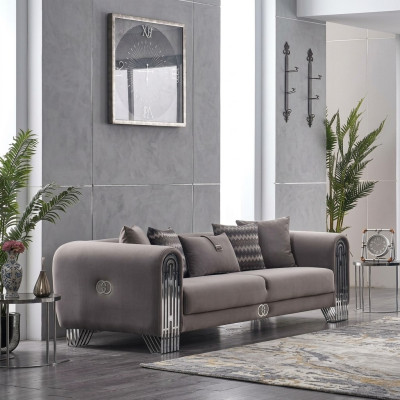Elegante Stoffcouch Polster Sofa Möbel Wohnzimmer Möbel Textil Sofas