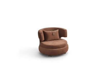 Luxus Sessel Wohnzimmer Polster Textil Möbel Braun Sitz Neu Modern Design