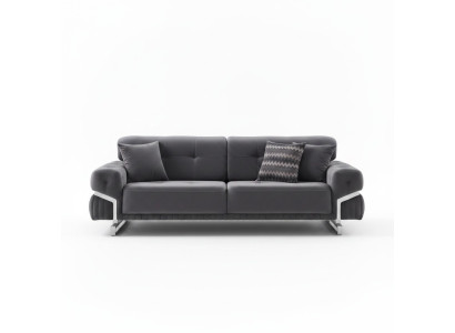 Graues Sofa Komplett Wohnzimmermöbel Luxus Polstergarnitur Dreisitzer