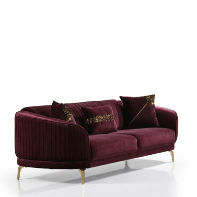 Moderner Dreisitzer Luxus Sofas Wohnzimmer Polstermöbel Textil Couch Sofa Samt