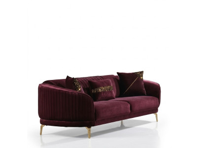 Moderner Dreisitzer Luxus Sofas Wohnzimmer Polstermöbel Textil Couch Sofa Samt
