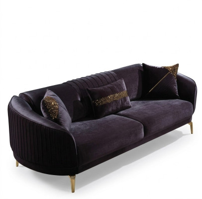 Dreisitzer Sofa Moderne Wohnzimmer Couch Schwarz Designer Polstersofas