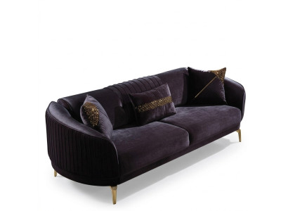 Dreisitzer Sofa Moderne Wohnzimmer Couch Schwarz Designer Polstersofas