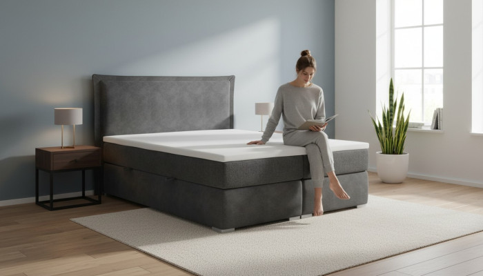 Bett Schlafzimmer Doppelbett Luxus Modern Möbel Designer Polster Boxspringbett
