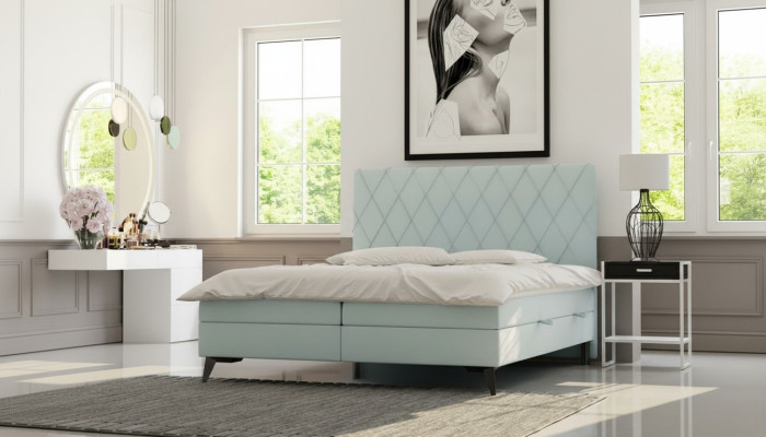 Schlafzimmer Bett Luxus Möbel Polster Stoff Modern Design Boxspringbett