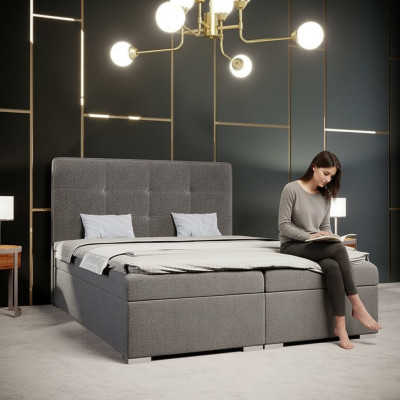 Bett Schlafzimmer Luxus Textil Möbel Polstermöbel Stil Boxspringbett
