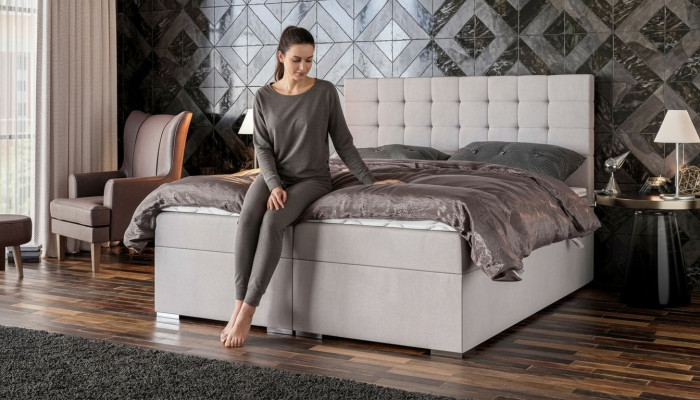 Bett Möbel Modern Design Doppelbett Luxus Schlafzimmer Textil Boxspringbett