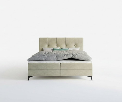 Bett Luxus Schlafzimmer Polstermöbel Design Doppelbett Stoff Boxspringbett