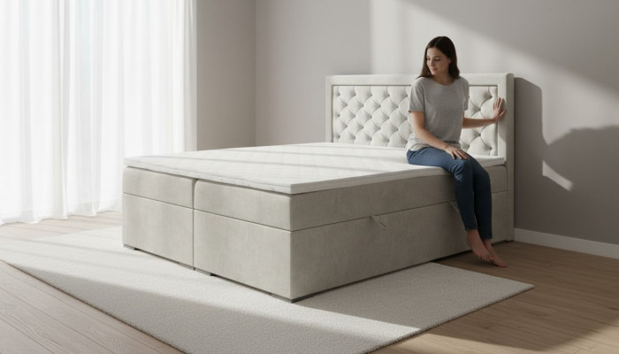 Schlafzimmer Bett Luxus Möbel Stil Modern Boxspringbett Design Doppelbett
