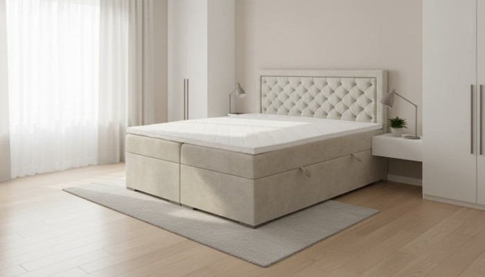 Schlafzimmer Bett Luxus Möbel Stil Modern Boxspringbett Design Doppelbett