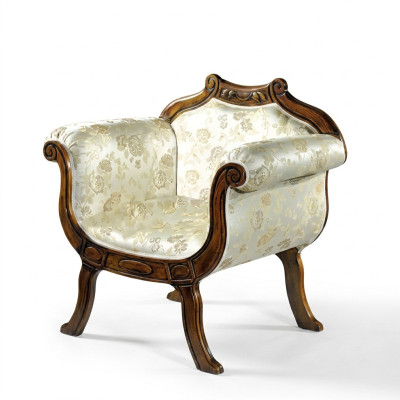 Klassischer Luxus Einsitzer Polster Sitz Textilmöbel Designer Sessel