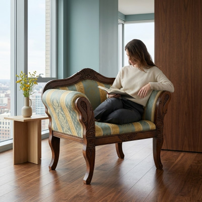 Klassischer Sessel Designer Einsitzer Neu Polstermöbel Wohnzimmer Möbel